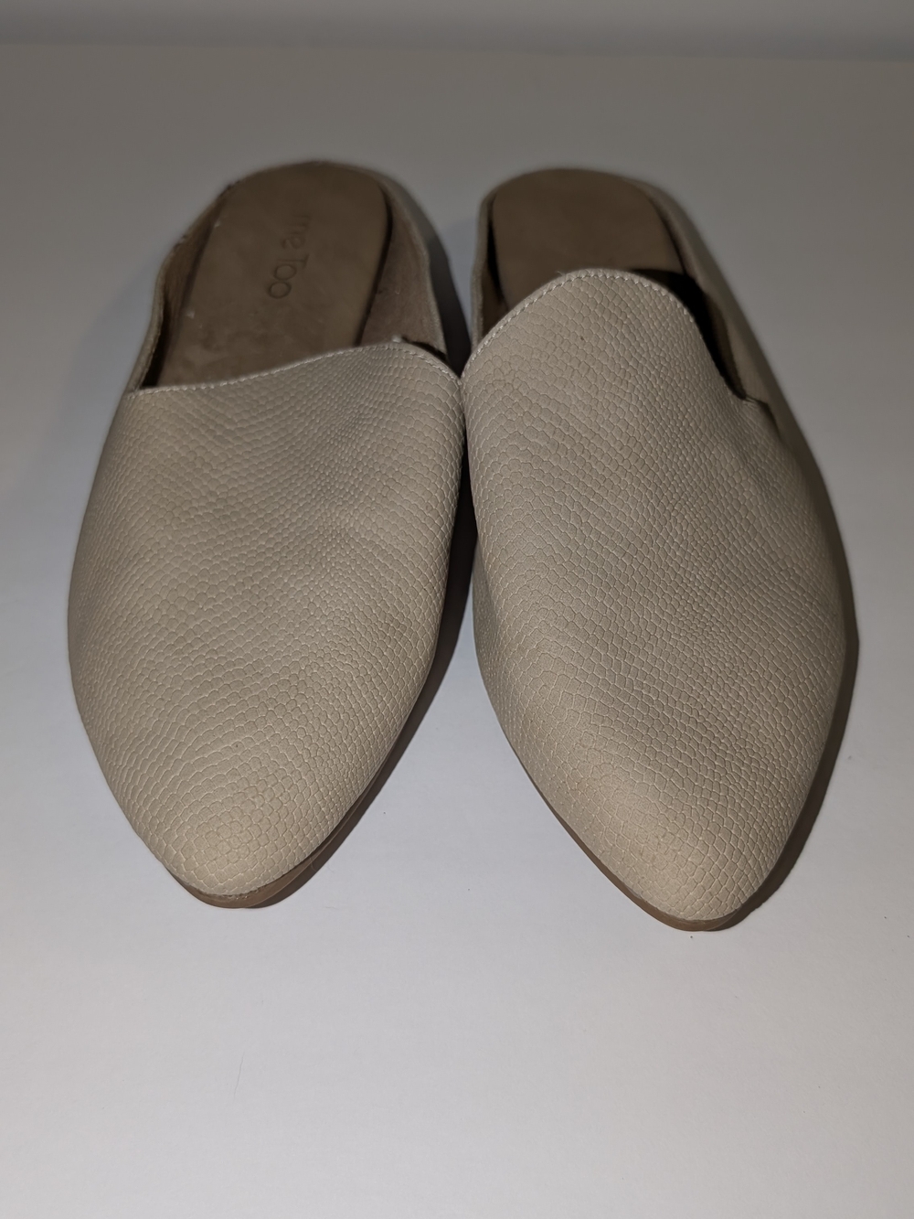 Neutral Pointed Slip-On Mules - Women